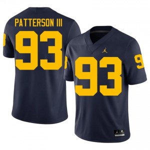Durable Benny Patterson III #93 Wolverines Navy Jersey | Men University Football Swen Fan Gear 39459431