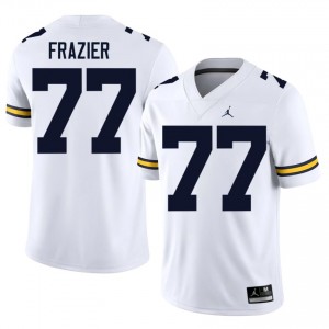 Durable Blake Frazier #77 Michigan Wolverines White Jersey | Men University Football Stitched Fan Gear 74187699