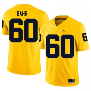 Maize Brooks Bahr #60 Michigan Wolverines Jersey | Men High School Football Licensed Embroidery 33339328