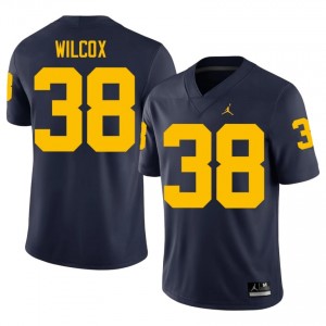 #38 Bryce Wilcox Michigan Navy Jersey | Classic Swen Men Player Football Gear 88994950