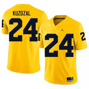Maize Bryson Kuzdzal #24 Michigan Jersey | Men High School Football Moisture Wicking Embroidery 21135395