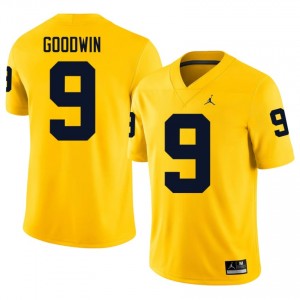 Maize Channing Goodwin #9 UMich Jersey | Men High School Football Licensed Embroidery 66606386