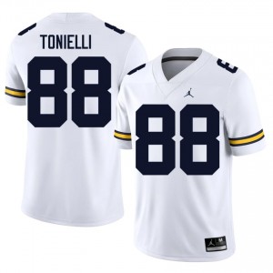 White Deakon Tonielli #88 UM Wolverines Jersey | Men High School Football Limited Stitched 26903915