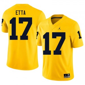 #17 Enow Etta Wolverines Maize Jersey | Alumni Embroidery Men Player Football Gear 28513147