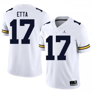 White Enow Etta #17 Michigan Jersey | Men High School Football Fresh Stitched 41224981