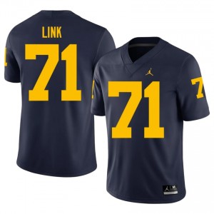 Officially Licensed Evan Link #71 Michigan Wolverines Navy Jersey | Men University Football Stitch Fan Gear 93728035