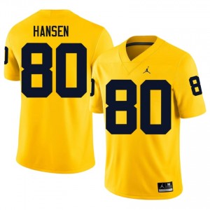 #80 Hogan Hansen U-M Maize Jersey | Elite Embroidery Men Player Football Gear 63521062