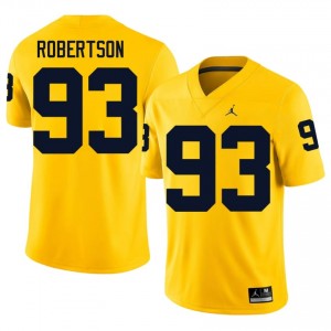 Maize Hunter Robertson #93 UM Wolverines Jersey | Men High School Football Licensed Embroidery 93990142