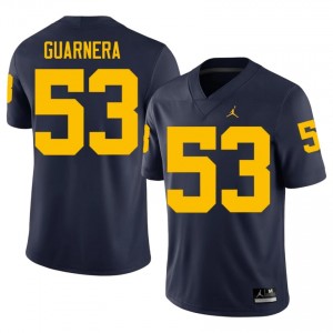 Navy Jake Guarnera #53 Michigan Wolverines Jersey | Men High School Football Moisture Wicking Stitch 46291067