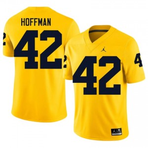 Wolverines Jalen Hoffman #42 Maize Jersey | Premium Embroidery NCAA Football Men Apparel 78777023