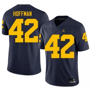 Navy Jalen Hoffman #42 UMich Jersey | Men High School Football Limited Swen 96298824