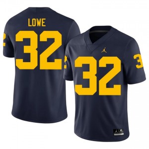 Navy Jeremiah Lowe #32 UM Wolverines Jersey | Men High School Football Fresh Swen 64865827