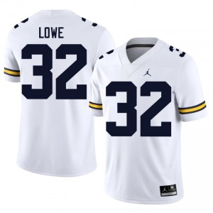 #32 Jeremiah Lowe UMich White Jersey | Alumni Stitched Men Player Football Gear 57392682