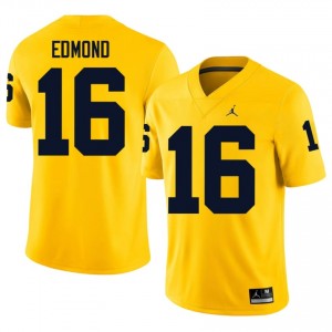 Maize Jo'Ziah Edmond #16 Michigan Wolverines Jersey | Men High School Football Limited Embroidery 74547266