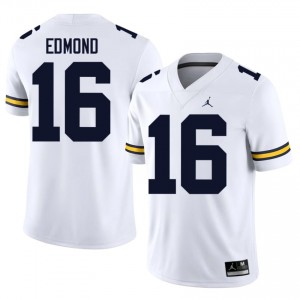 Elite Thread Jo'Ziah Edmond #16 U-M White Jersey | Men University Football Stitched Fan Gear 12412545