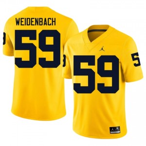 Durable John Weidenbach #59 UM Wolverines Maize Jersey | Men University Football Embroidery Fan Gear 55366280