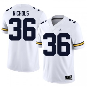 Top-Tier Joshua Nichols #36 Michigan White Jersey | Men University Football Stitched Fan Gear 59687959