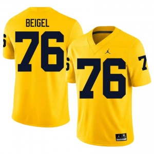 Top-Tier Manuel Beigel #76 UMich Maize Jersey | Men University Football Embroidery Fan Gear 53571723