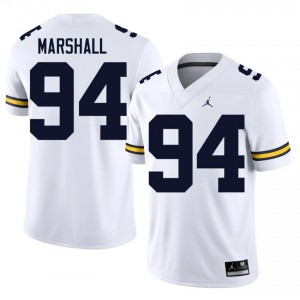 #94 Nate Marshall Michigan White Jersey | Elite Stitched Men Player Football Gear 37488081