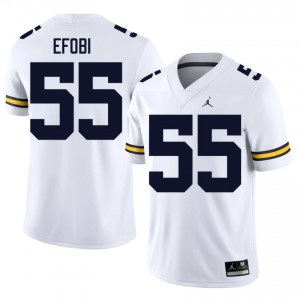 White Nathan Efobi #55 Michigan Wolverines Jersey | Men High School Football Limited Stitched 60053674