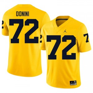 Michigan Wolverines Peter Donini #72 Maize Jersey | Premium Embroidery NCAA Football Men Apparel 39742709