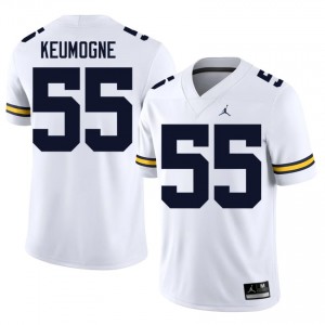 Officially Licensed Randy Keumogne #55 UM Wolverines White Jersey | Men University Football Stitched Fan Gear 92627761