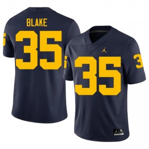 Wolverines Stuart Blake #35 Navy Jersey | Essential Swen NCAA Football Men Apparel 19721063