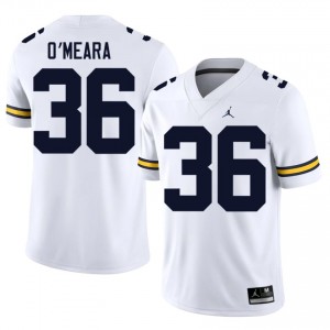 White Tomas O'Meara #36 UM Wolverines Jersey | Men High School Football Moisture Wicking Stitched 15727667