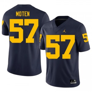 Navy Travis Moten #57 Michigan Jersey | Men High School Football Fresh Swen 67748478