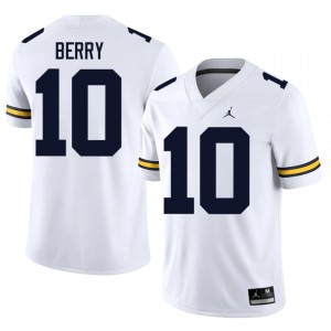 #10 Zeke Berry Wolverines White Jersey | Elite Stitched Men Player Football Gear 96049768