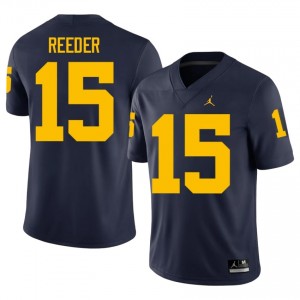 Aden Reeder #15 UM Wolverines Jersey | Gameday Navy College Football Men Stitch 25347731