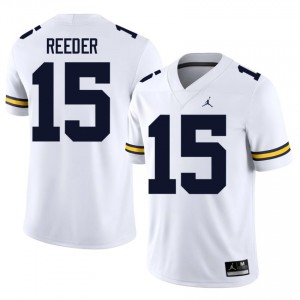 Top-Tier Aden Reeder #15 UMich White Jersey | Men University Football Stitched Fan Gear 10804954