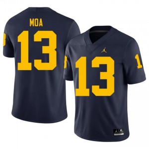 #13 Aisea Moa U-M Navy Jersey | Authentic Stitch Men Player Football Gear 75920957