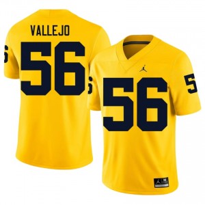 Elite Thread Alister Vallejo #56 Wolverines Maize Jersey | Men University Football Embroidery Fan Gear 81319137