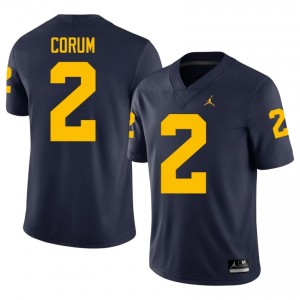 Top-Tier Blake Corum #2 UMich Navy Jersey | Men University Football Swen Fan Gear 60680098