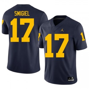 Durable Brady Smigiel #17 Michigan Wolverines Navy Jersey | Men University Football Swen Fan Gear 51842909