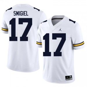 White Brady Smigiel #17 Michigan Wolverines Jersey | Men High School Football Moisture Wicking Stitched 87614602