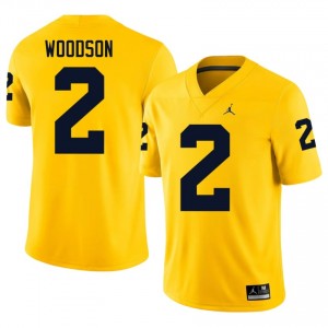 Maize Charles Woodson #2 Michigan Jersey | Men High School Football Fresh Embroidery 80595901