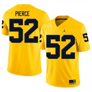 Durable Christian Pierce #52 Michigan Wolverines Maize Jersey | Men University Football Embroidery Fan Gear 28832041