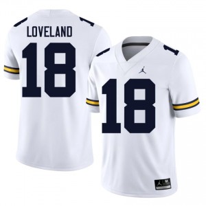#18 Colston Loveland UM Wolverines White Jersey | Classic Stitched Men Player Football Gear 69627966