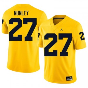 Ernest Nunley #27 UM Wolverines Jersey | Iconic Maize College Football Men Embroidery 37056274