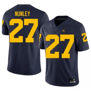 #27 Ernest Nunley Michigan Wolverines Navy Jersey | Alumni Stitch Men Player Football Gear 75172164