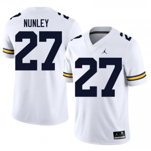 Michigan Wolverines Ernest Nunley #27 White Jersey | Essential Stitched NCAA Football Men Apparel 86581916