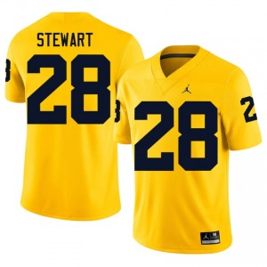 Top-Tier I'Marion Stewart #28 Michigan Wolverines Maize Jersey | Men University Football Embroidery Fan Gear 38050571