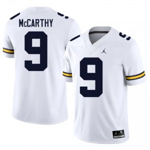 Durable J.J. McCarthy #9 U-M White Jersey | Men University Football Stitched Fan Gear 55700519