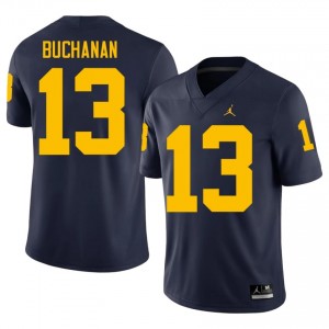 Navy JJ Buchanan #13 Michigan Wolverines Jersey | Men High School Football Fresh Swen 29823089