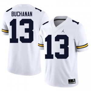 #13 JJ Buchanan UM Wolverines White Jersey | Alumni Stitched Men Player Football Gear 95129707