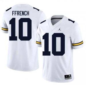 Officially Licensed Jaime Ffrench #10 U-M White Jersey | Men University Football Stitched Fan Gear 47622409