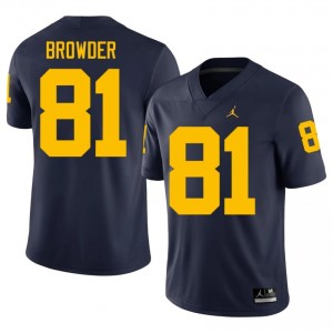Navy Jamar Browder #81 Michigan Wolverines Jersey | Men High School Football Licensed Stitch 43549226