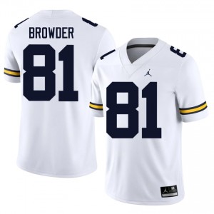 #81 Jamar Browder Michigan Wolverines White Jersey | Elite Stitched Men Player Football Gear 80169513